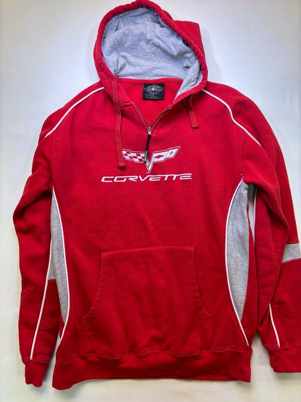 Charles River Apparel Corvette Red Quarter Zip Hoodie Size Medium